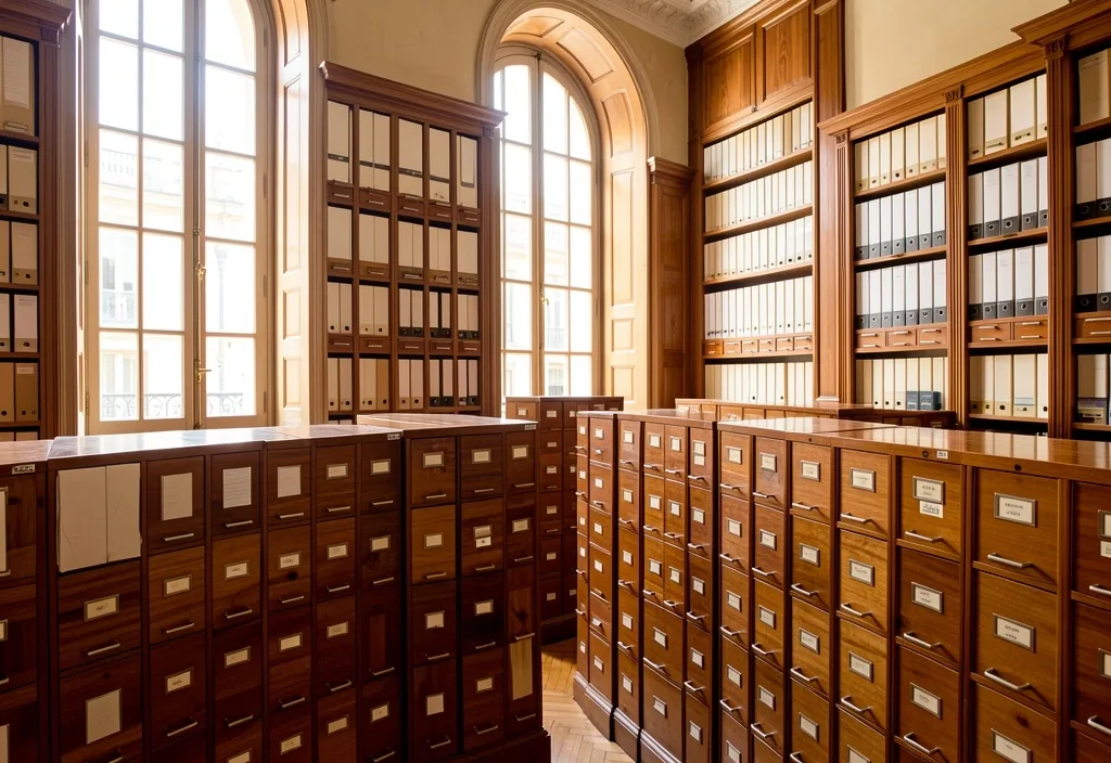 Sala de lectura de archivo público en Madrid