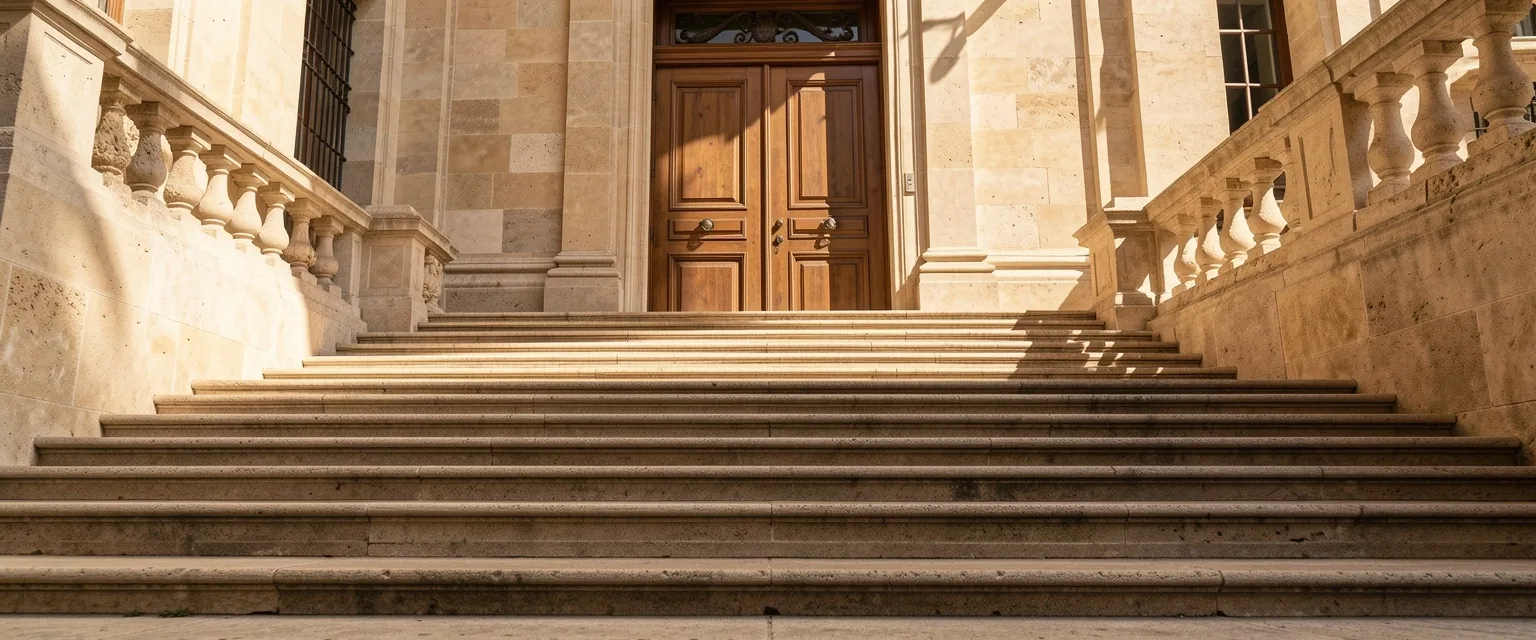 Escalinata de un edificio cívico español